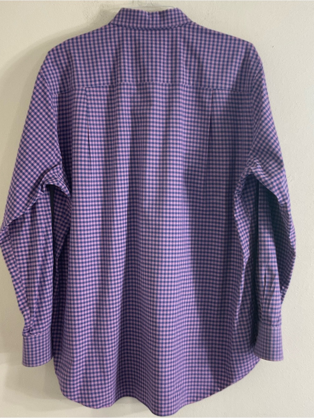 David Donahue Gingham Plaid Dress Shirt Mens Size XXL Pink Blue Cotton Luxury - Picture 2 of 9